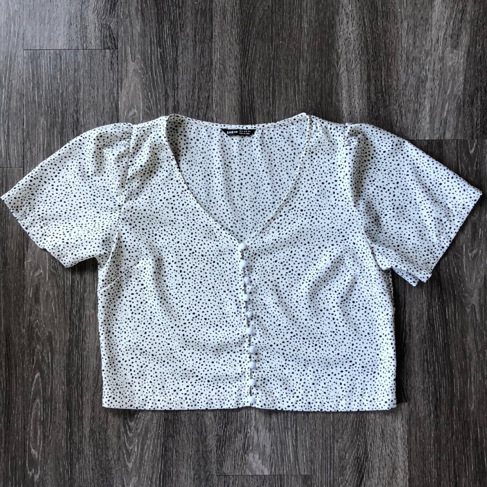 Black and White Polka Dot Blouse
